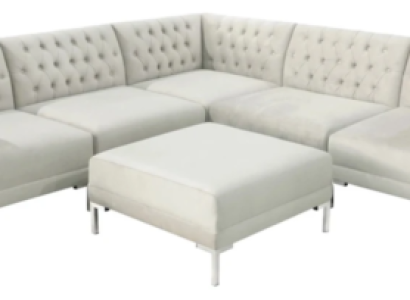 Corner sofa beige chamgpaner white chesterfield couch Textile luxury Furniture Corner suite